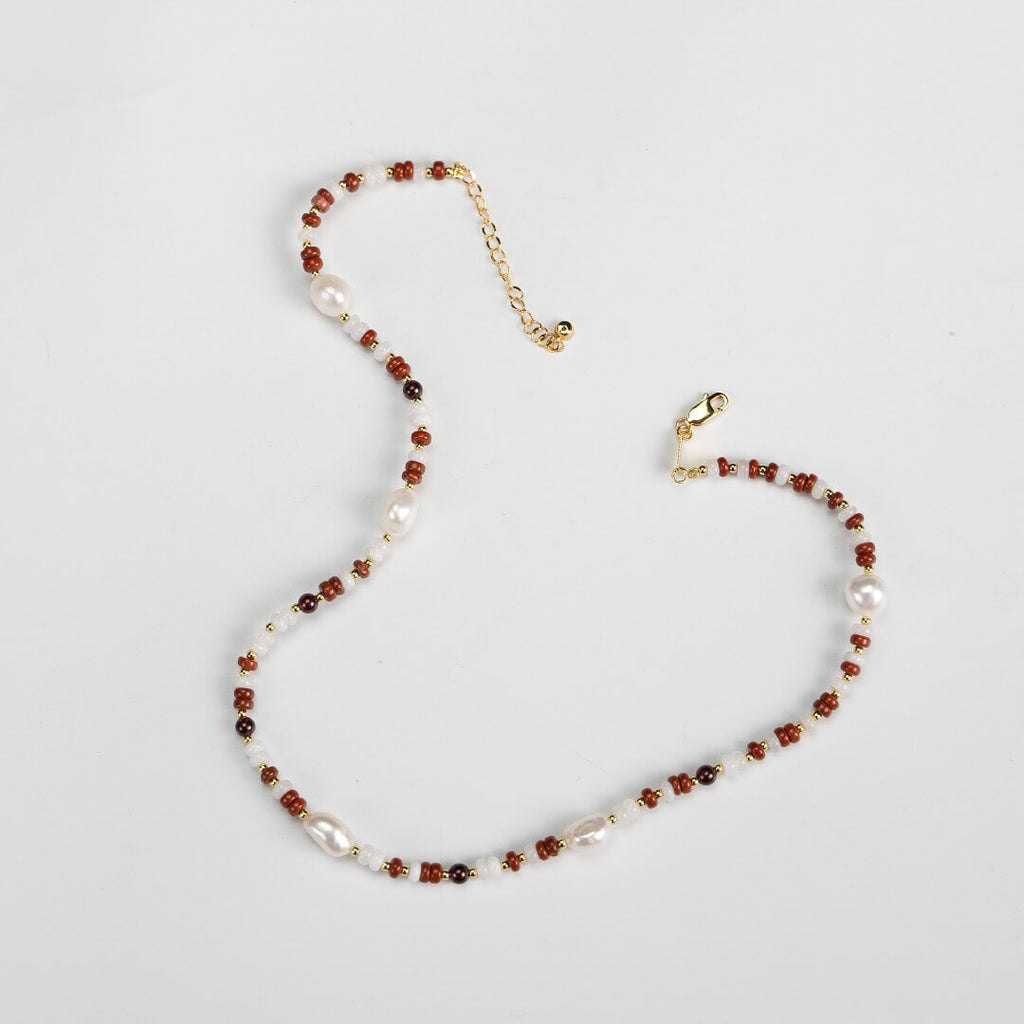 Baroque Gemstone Shell Beaded Necklace