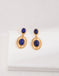 Beaded Edge Lapis Lazuli Stud Earrings