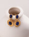 Beaded Edge Lapis Lazuli Stud Earrings