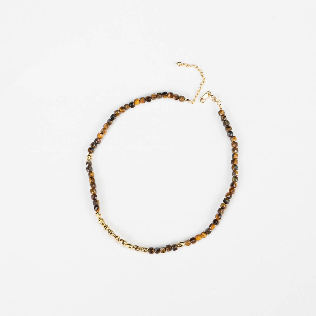 Caramel Tiger Eye Stone Beaded Necklace