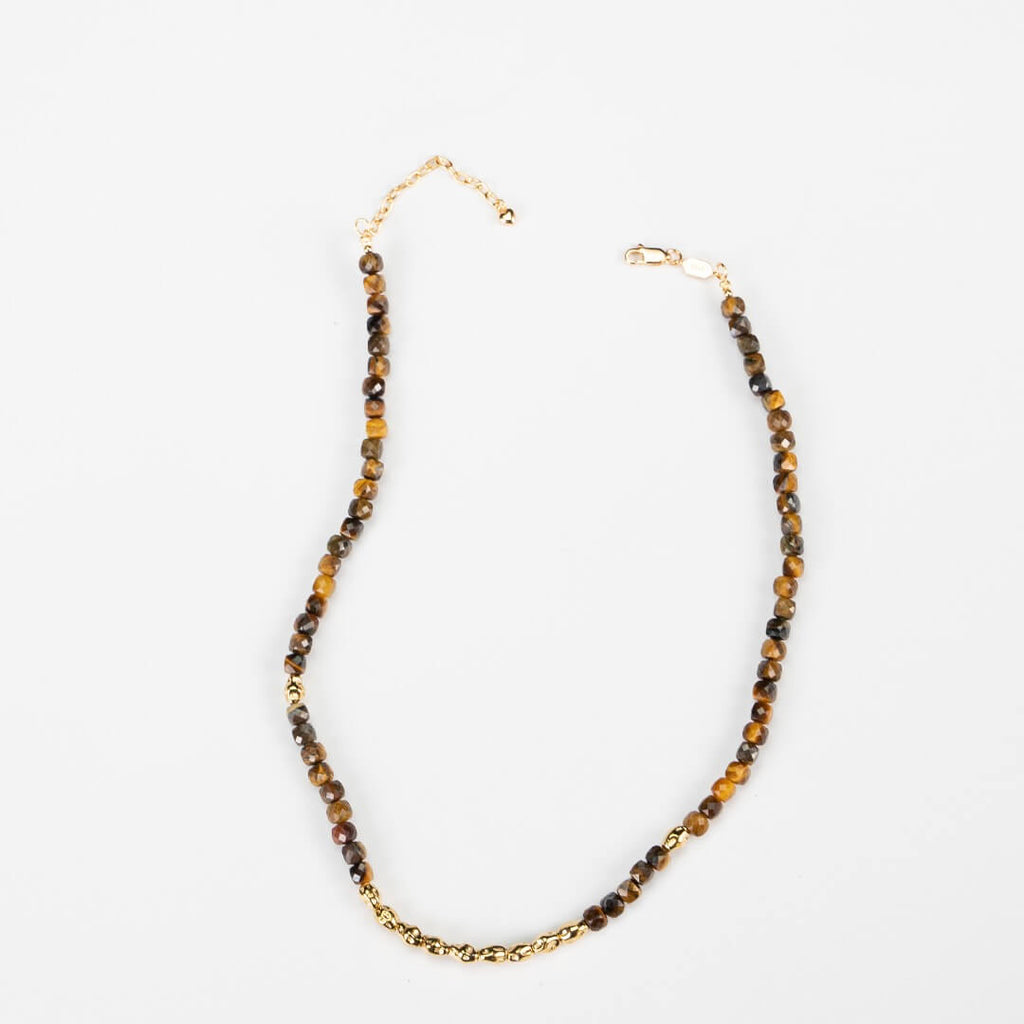 Caramel Tiger Eye Stone Beaded Necklace