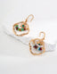 Colored Stone Beads Wire Hook Earrings