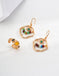 Colored Stone Beads Wire Hook Earrings