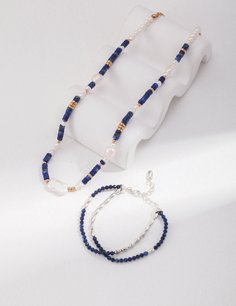 Lapis Lazuli & Pearl Necklace