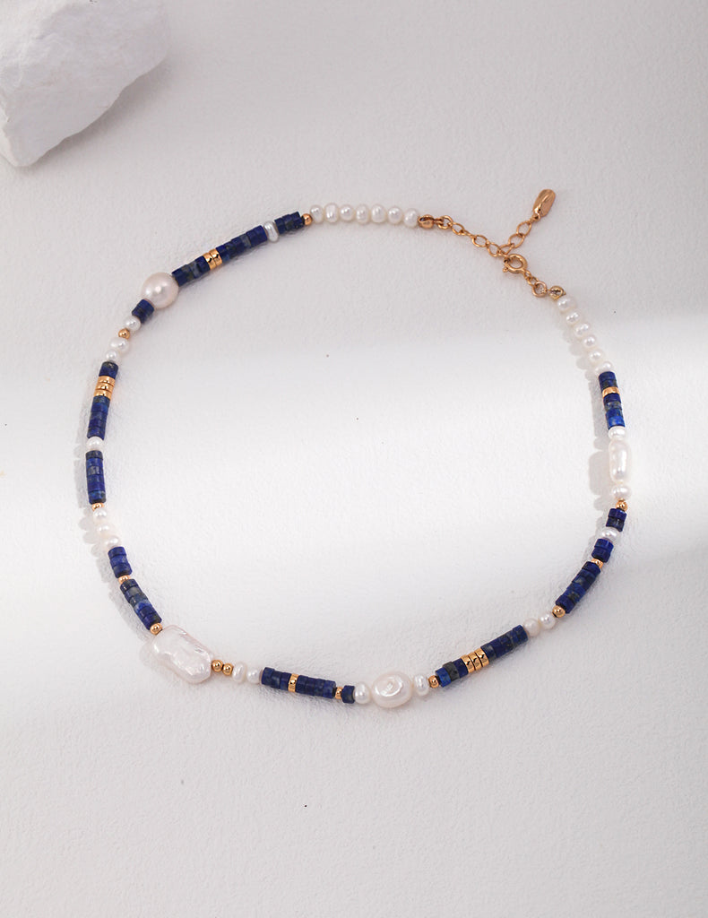 Lapis Lazuli & Pearl Necklace