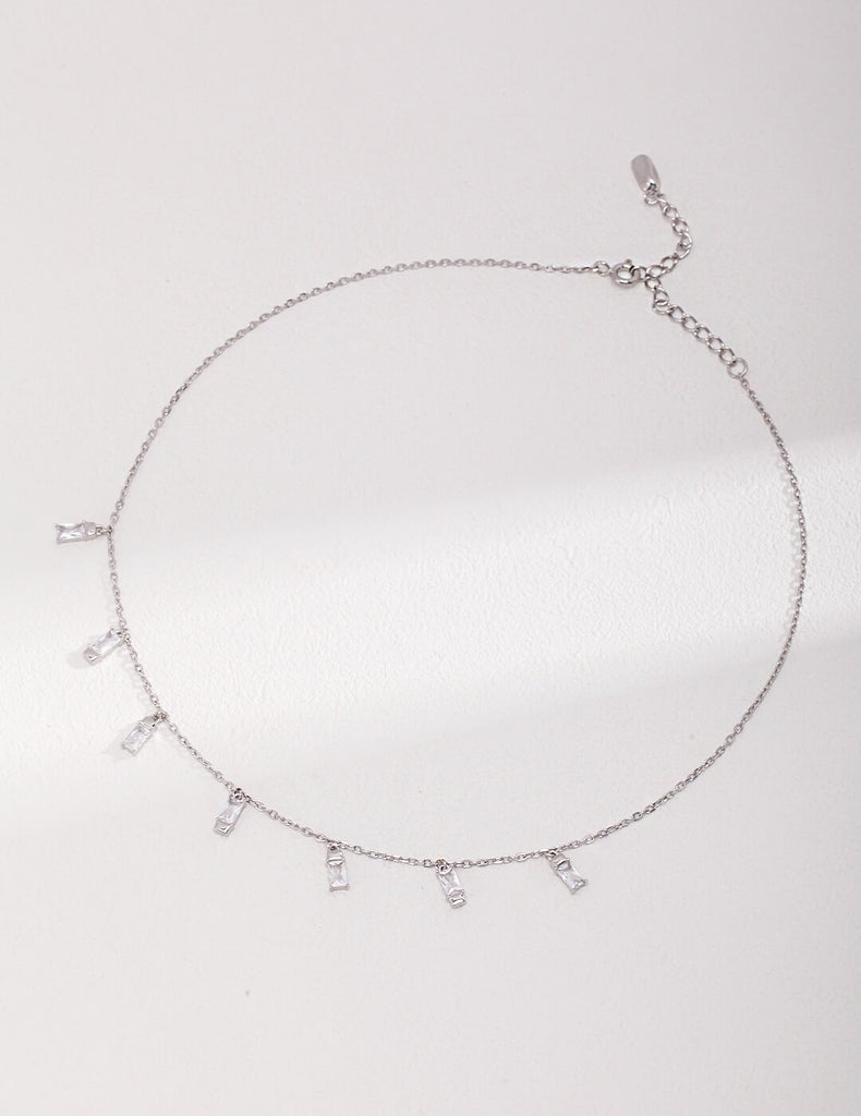 Sterling Silver Zircon Necklace