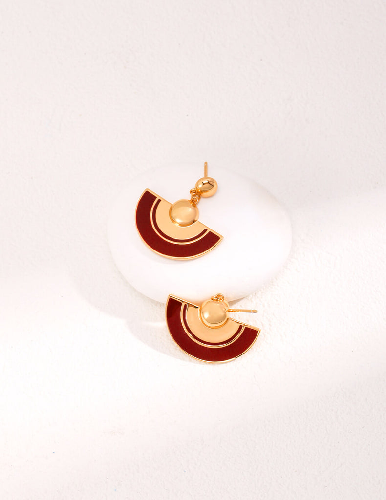 Drip Glaze Scalloped Earrings