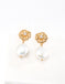 Flower Pearl Pendant Earrings