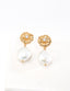 Flower Pearl Drop Earrings