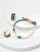 Green Braided Pearl Bracelet