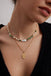 Green Gemstone Pearl Beaded Half Chain Necklace