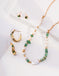 Green Gemstone Pearl Beaded Half Chain Necklace