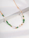 Green Gemstone Pearl Beaded Half Chain Necklace