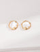 Irregular Bezel Set Shell Stud Earring