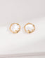 Irregular Bezel Set Shell Stud Earring