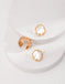 Irregular Bezel Set Shell Stud Earring