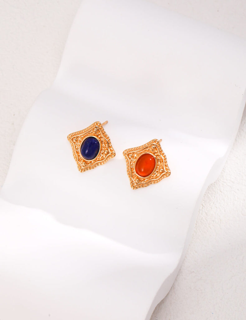 Lapis Lazuli / Carnelian Earrings