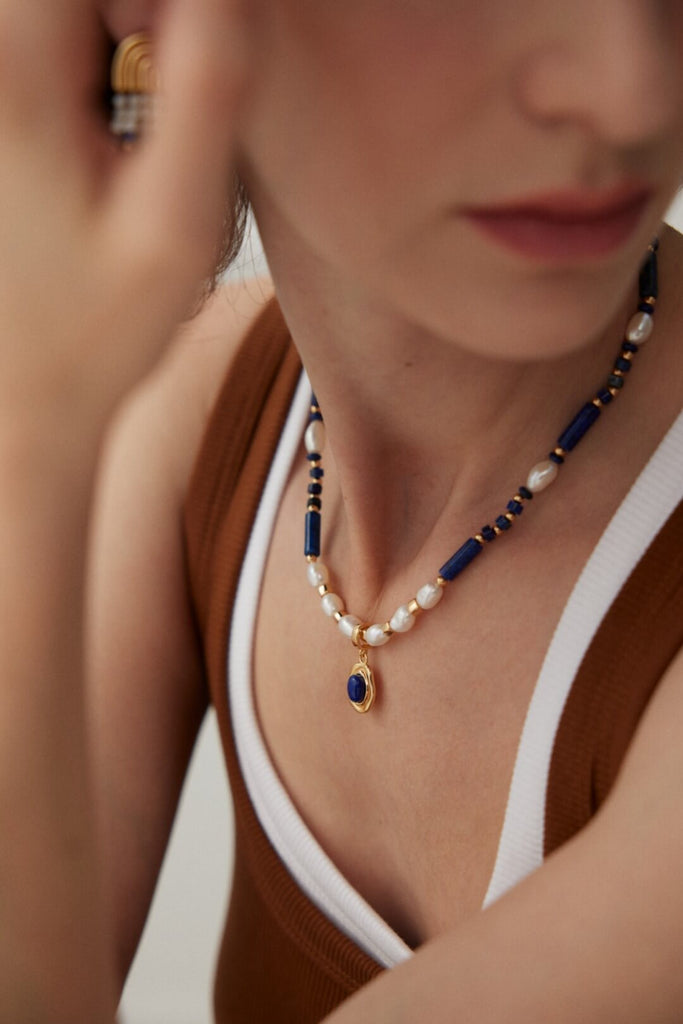 Lapis Lazuli Pearl Necklace