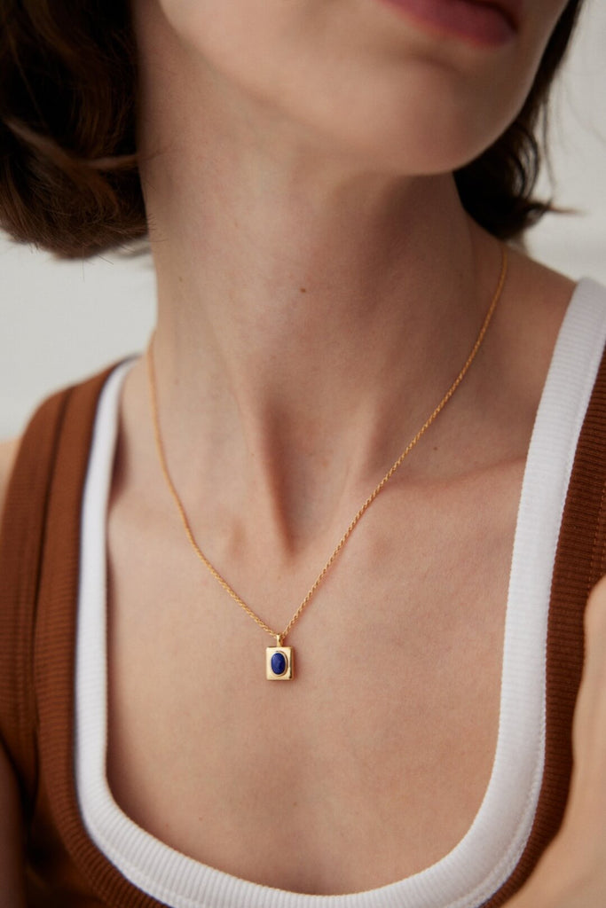 Lapis Lazuli Square Necklace