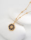 Lapis Lazuli Starburst Pattern Pendant Necklace