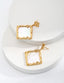 Lava Texture Bezel Square Shell Earrings