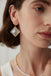 Lava Texture Bezel Square Shell Earrings