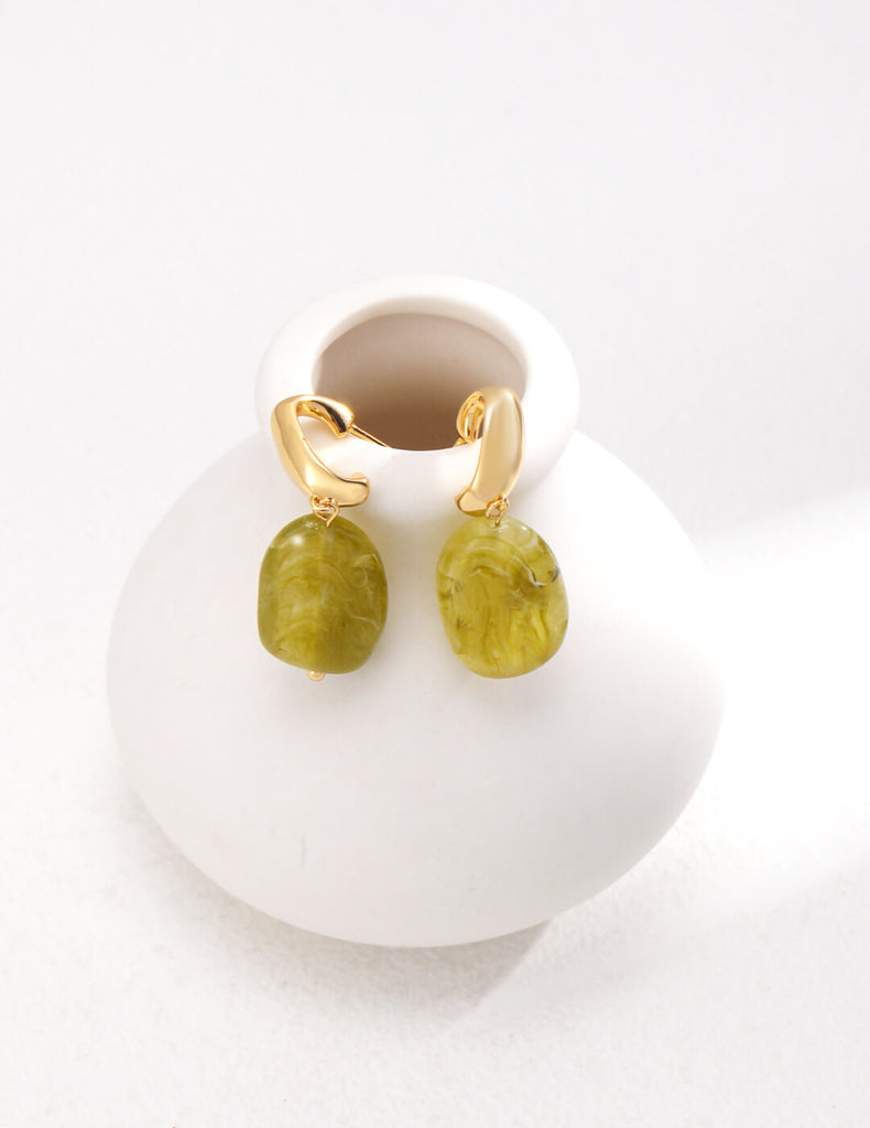 Light Green Resin Earrings