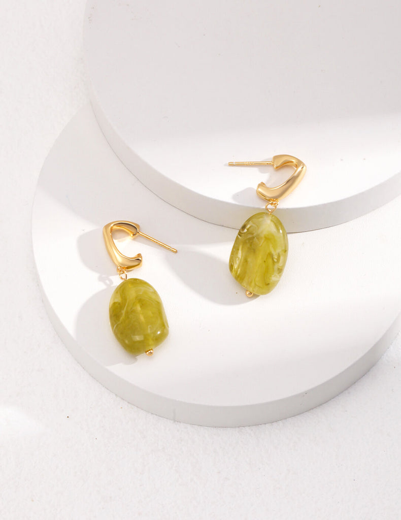 Light Green Resin Earrings