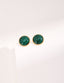 Malachite Bezel Stud Earrings