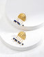 Rain Cloud Design Mother-Of-Pearl Lapis Lazuli Tassel Earrings