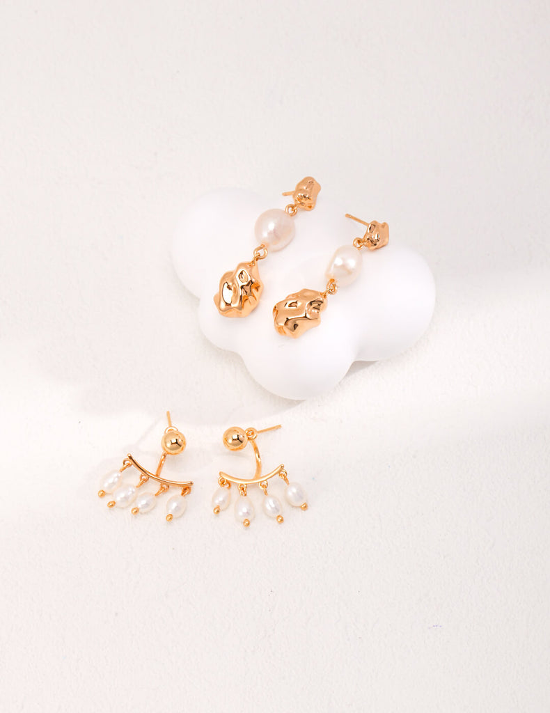 MULTIPLE PEARL EAR JACKET EARRINGS