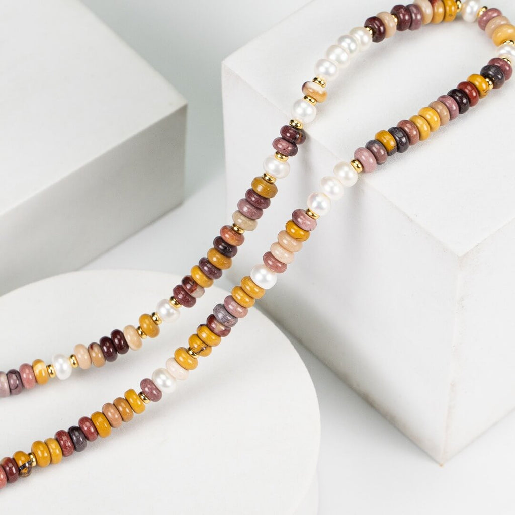 Natural Egg Yolk Pearl Bead Necklace