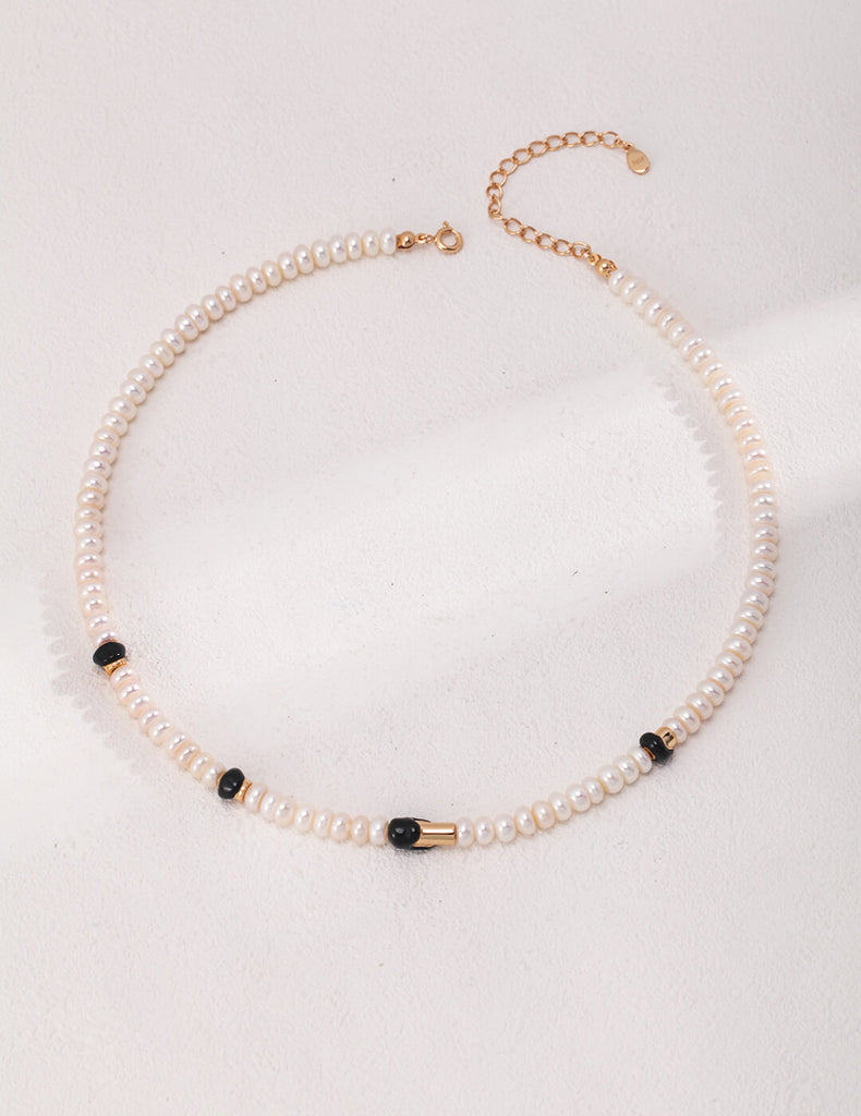 Natural Freshwater Oblate Pearls Necklace