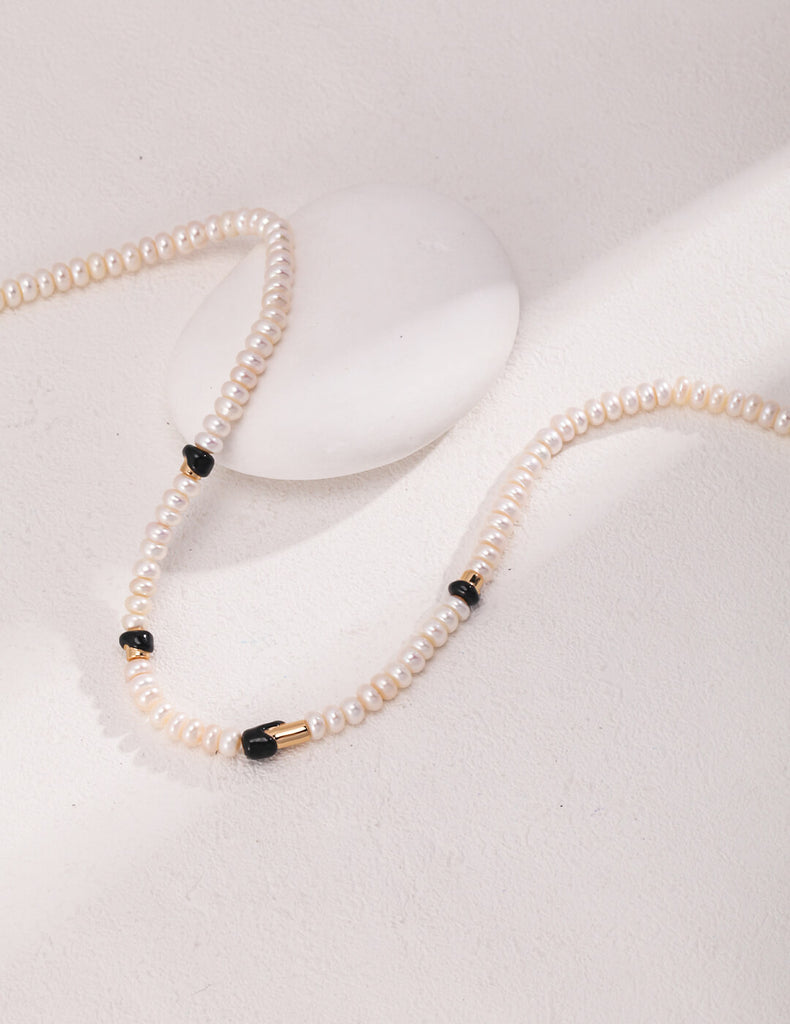 Natural Freshwater Oblate Pearls Necklace