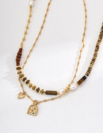 Natural Stone Beaded Necklace