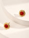 Palace Style Red Agate Stud Earrings