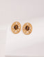 Palace Style Tiger Eye Stone Stud Earrings