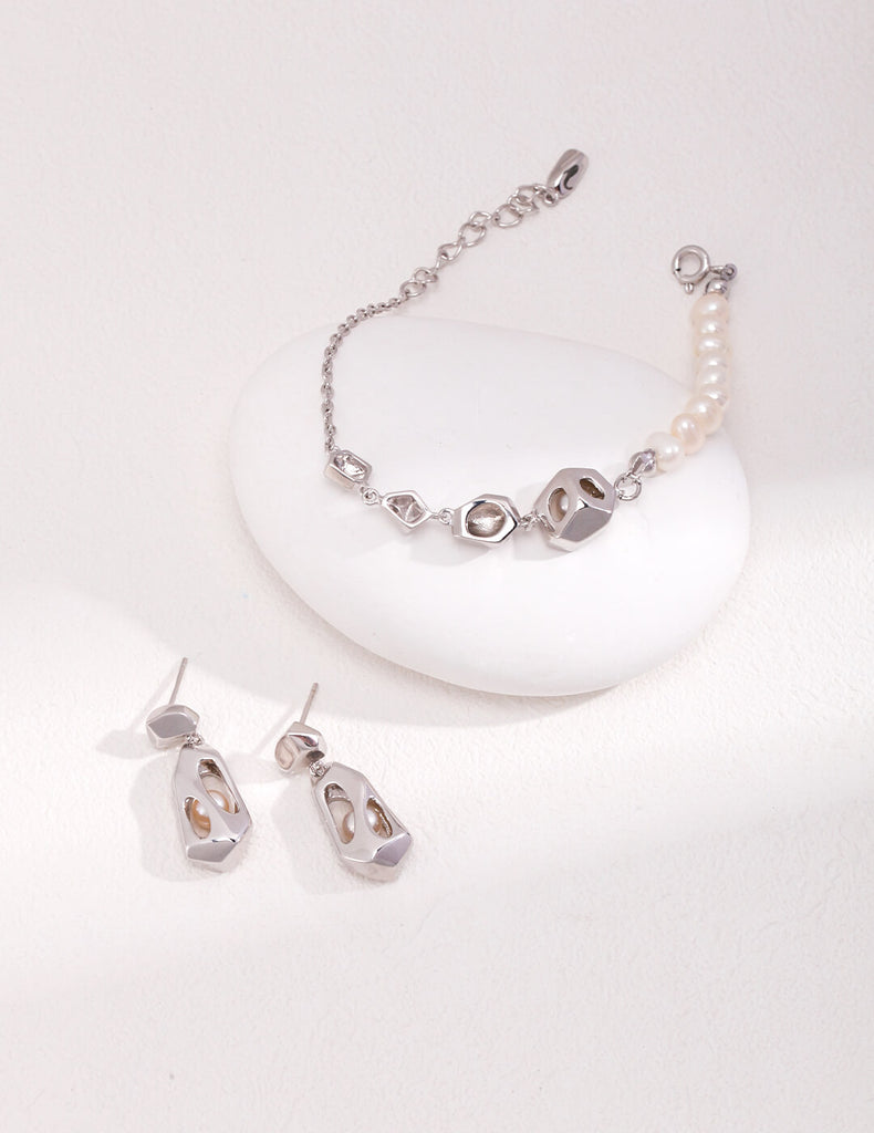 Pearl Caged Earrings