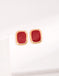 Red Square Drip Glaze Earrings