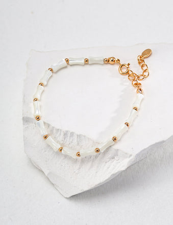 Shell Tube Beaded Bracelet