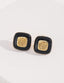 Square Drip Glaze Bezel Earrings