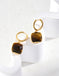 Square Tiger Eye Stone Bezel Earrings