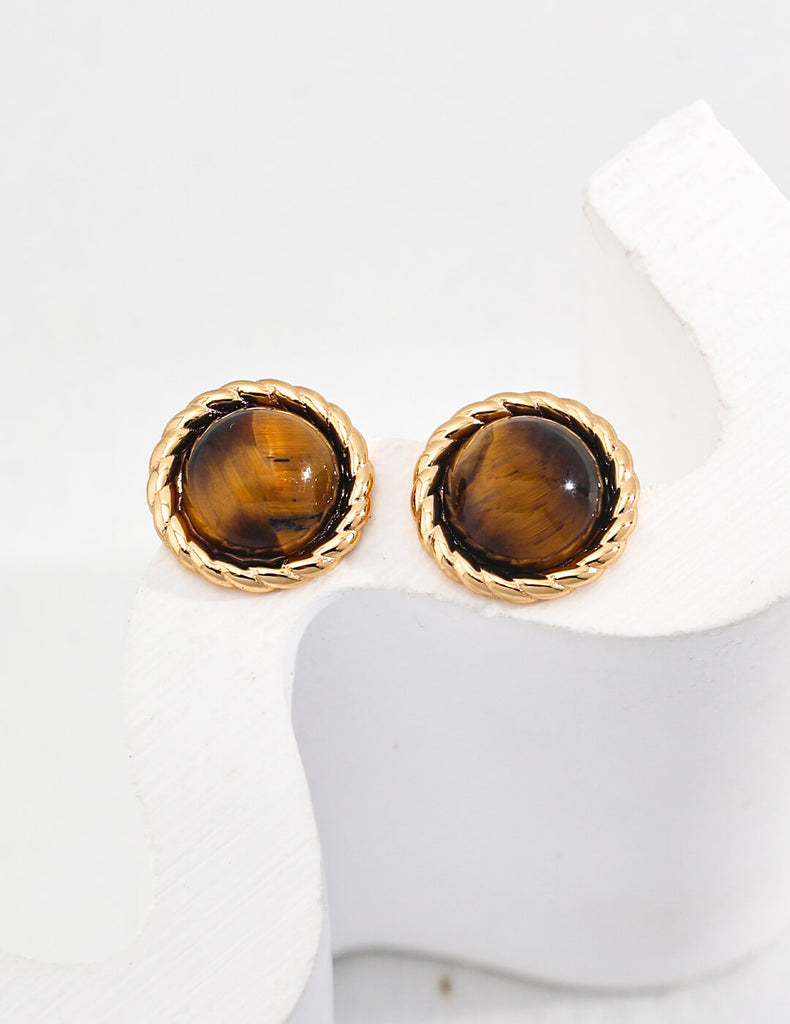 Tiger Eye Stone Earrings