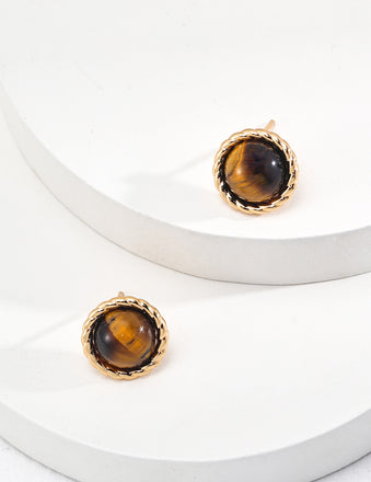 Tiger Eye Stone Earrings