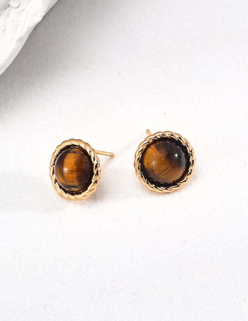 Tiger Eye Stone Earrings