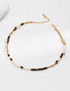 Tiger Eye Stone Flat Beads Pearl Necklace