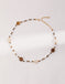 Tiger Eye Stone Shell Tube Beads Necklace