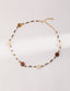 Tiger Eye Stone Shell Tube Beads Necklace