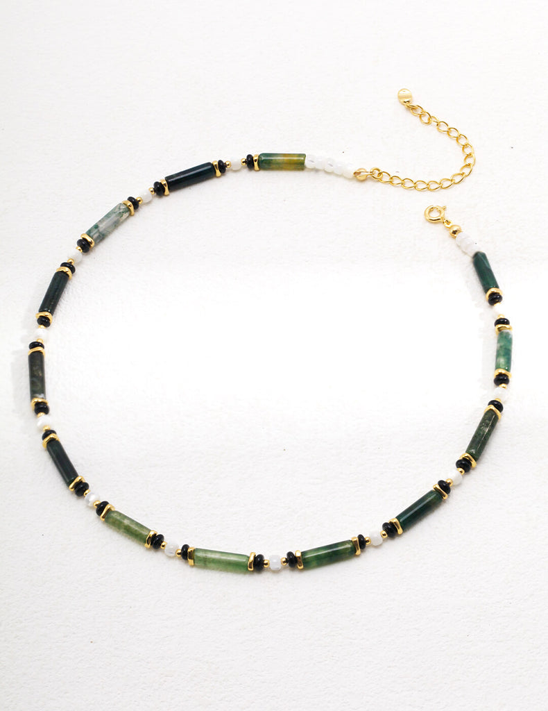 Tube Bead Agate Necklace