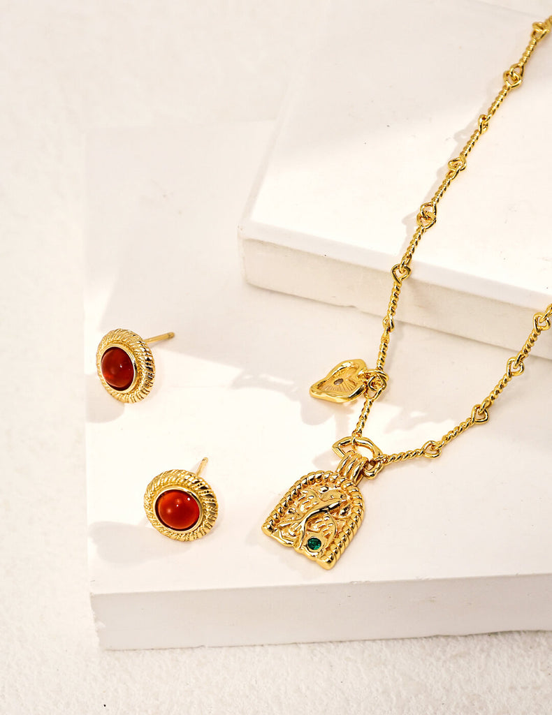 Vintage Zircon Bird Pattern Necklace